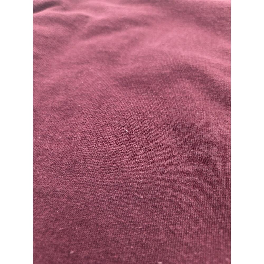 Carhartt Henley T Shirt Adult M Loose Fit Pocket Maroon Mens Work Long Sleeve - Picture 6 of 8